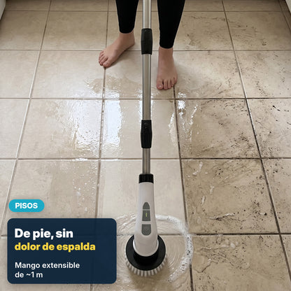 Limpiador eléctrico giratorio para baño, paredes y suelos