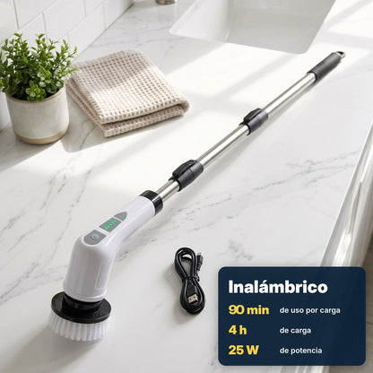 Limpiador eléctrico giratorio para baño, paredes y suelos